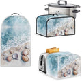 Beach Shell Kitchen Appliance Cover SetUniversal Size Blender Cover Slow Cooker Cover and Toaster Cover 4 Slice Waffles Maker Oven Dust Women Summer Decorations