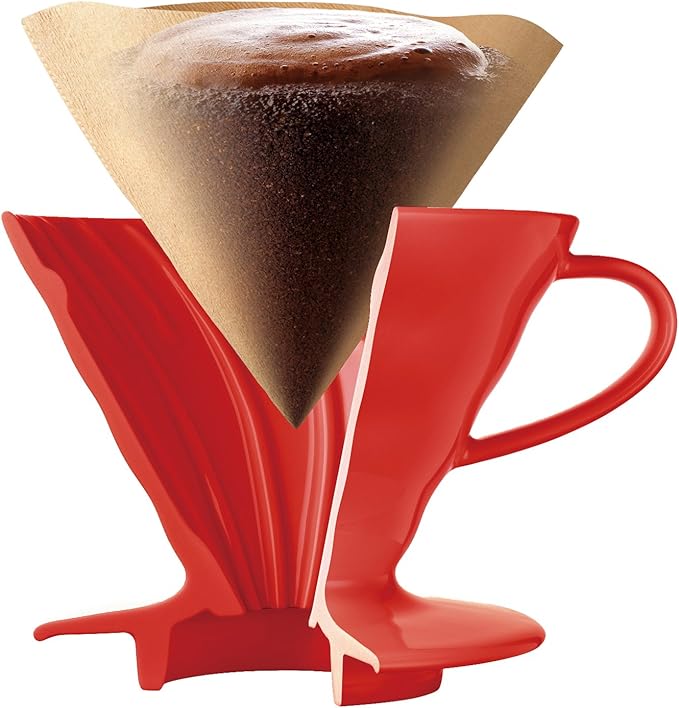 Hario V60 Size 01 Pour Over Set with Ceramic Dripper Glass Server Scoop and Filters White