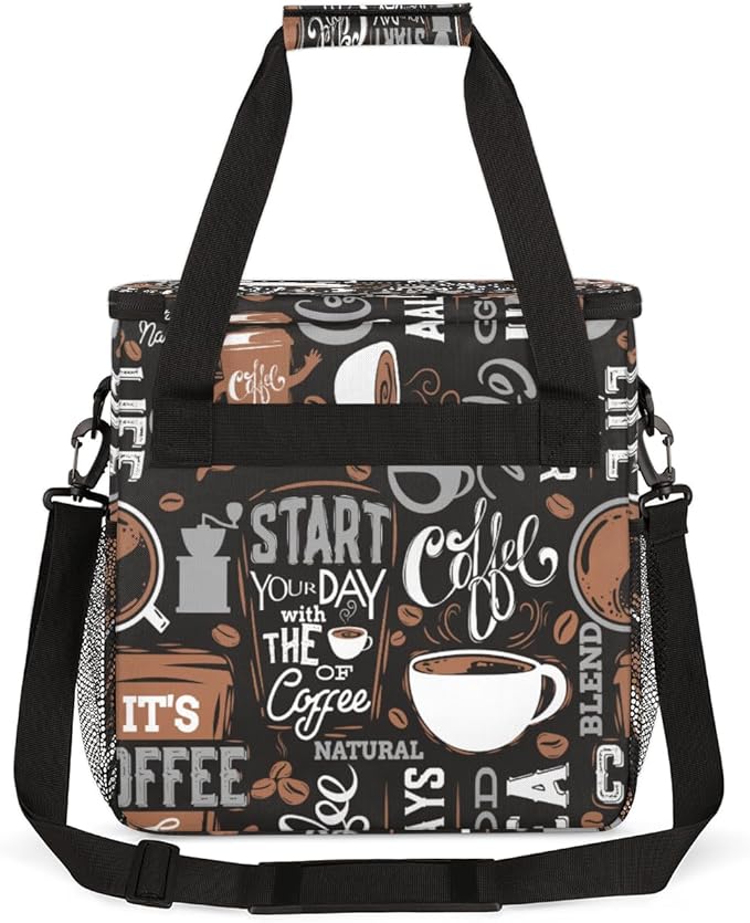 cfpolar Coffee Maker Storage Bag Waterproof Travel Carrying Storage Tote Bag Organizer Case Compatible with K-Mini or K-Mini Plus And Suitable for Other Accessories With Pockets for K-Cup Pods
