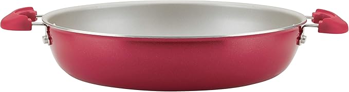 Rachael Ray 12166 8-Piece Create Delicious Stackable Nonstick Cookware Set Red Shimmer