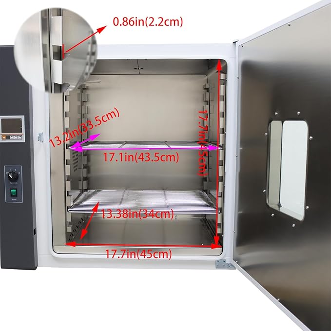 70L Lab Forced Air Convection Drying Oven Adjustable Fan Speed RT+50-572℉ Drying Oven Lab Industrial Digital Forced Drying Oven 110v 1.5KW