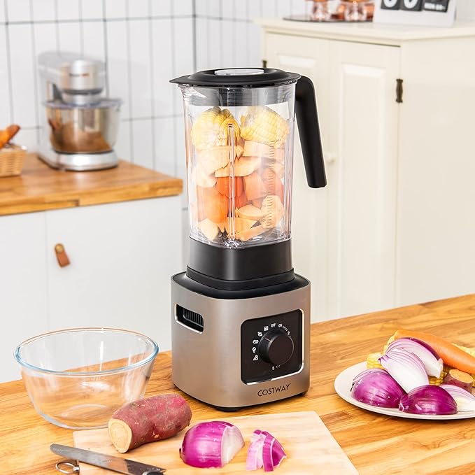 COSTWAY Countertop Blender Powerful Blender with 68 oz Tritan Jar Stainless Steel Blades 5-Level Speed Control &amp 5 Blending Functions 1500W Professional Blender for Milkshake &amp Juice