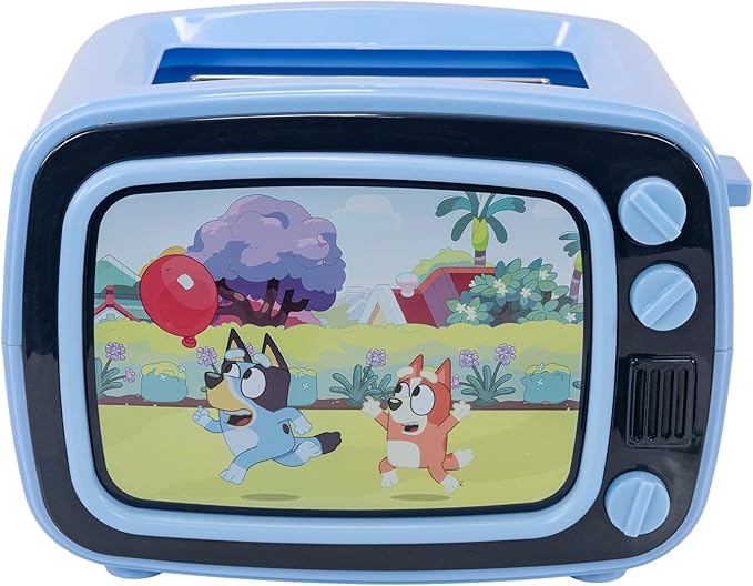 Uncanny Brands Bluey Retro TV Toaster with Light Up Frame Two Slice Model with Bluey Toast Design Themed Kitchen Appliance