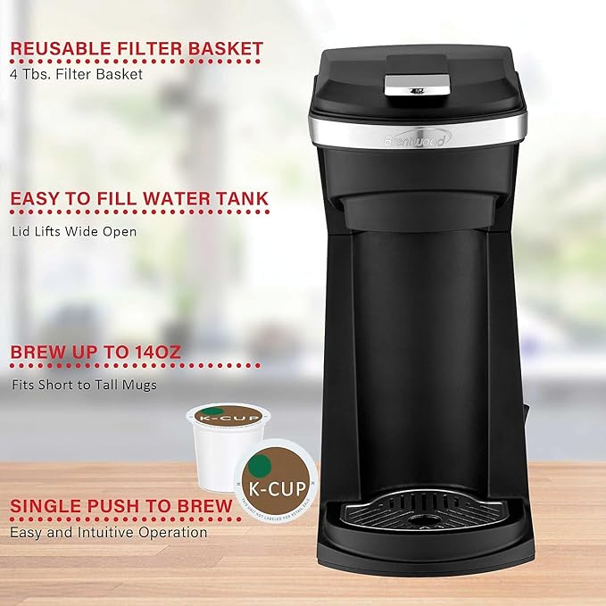 Brentwood TS-1101BK Electric Coffee Maker standard Black