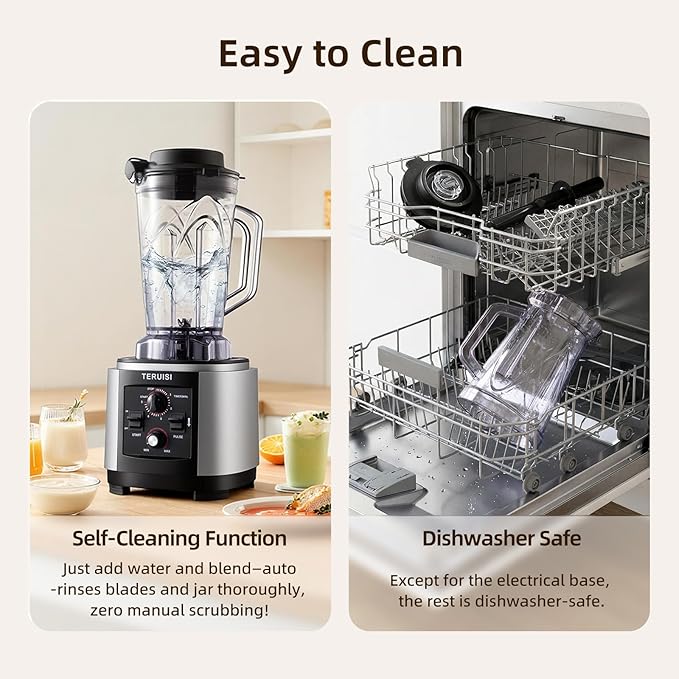Commercial Blender 2200W 2.95 HP Professional Blender with Quiet PC Sound Enclosure 140 Oz / 4L Large Heavy Duty Blenders with 9 Speeds Timer Self-Cleaning 5 Presets For Shake and Smoothie