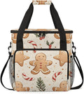 Cartoon Gingerbread Man Coffee Maker Carrying Bag Travel Storage Bag Compatible with K-Mini or K-Mini Plus Single Serve Coffee Brewer Carrying Case with Multiple Pockets &amp Shoulder Strap