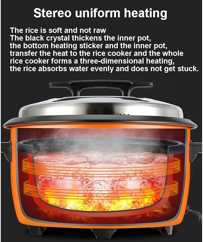 Commercial Canteen Rice Cooker Large Capacity 8-45L with Non-Stick Pan for Hotels Restaurants Schools (36L)