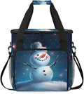Christmas Snowman Coffee Maker Carrying Bag Dreamy Snowman Travel Storage Bag Compatible with K-Mini or K-Mini Plus Single Serve Coffee Brewer Carrying Case with Multiple Pockets &amp Shoulder Stra