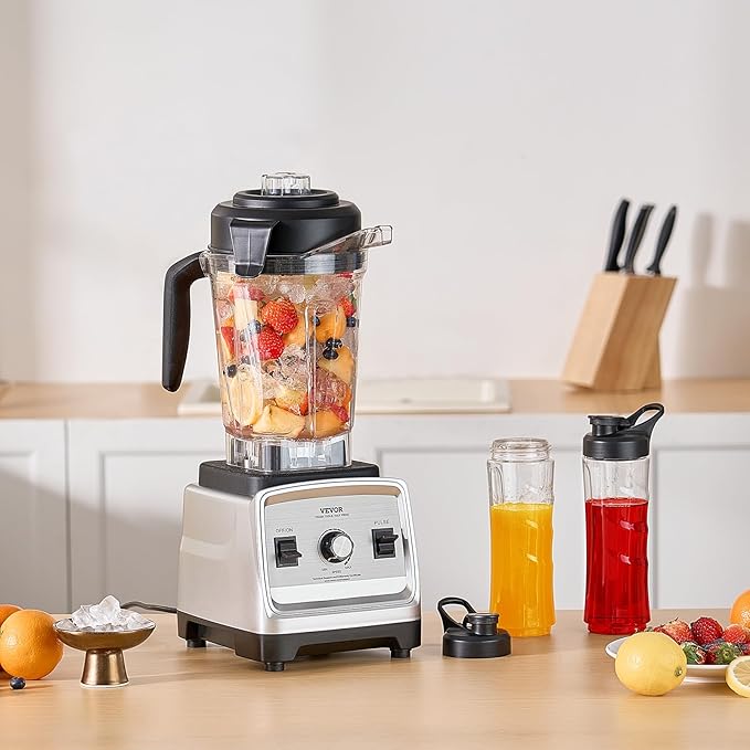 VEVOR Blender for Smoothies 85 oz 1400W Professional Blender with Powerful Motor Multi-Functional Food Processing with 2 Cups for Smoothie/Milkshake/Juice Fits for Kitchen