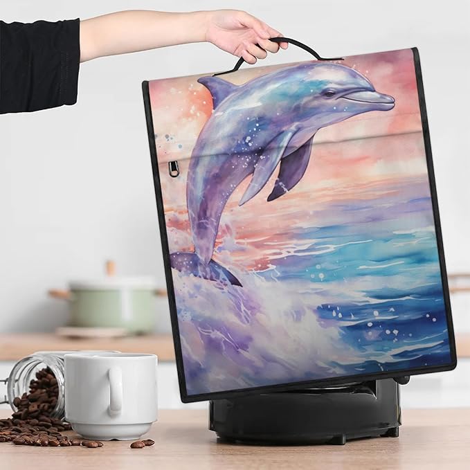 cfpolar Kitchen Aid Mixer Cover Compatible with 6-8 Quarts Animals Dolphin Ocean Stand Mixer Cover Kitchen Aid Mixers Accessories Appliance Organizer Bag Dust Covers with Zipper Pocket