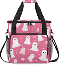 Halloween Ghosts Coffee Maker Carrying Bag Mystical Ghosts Travel Storage Bag Compatible with K-Mini or K-Mini Plus Single Serve Coffee Brewer Carrying Case with Multiple Pockets &amp Shoulder Stra