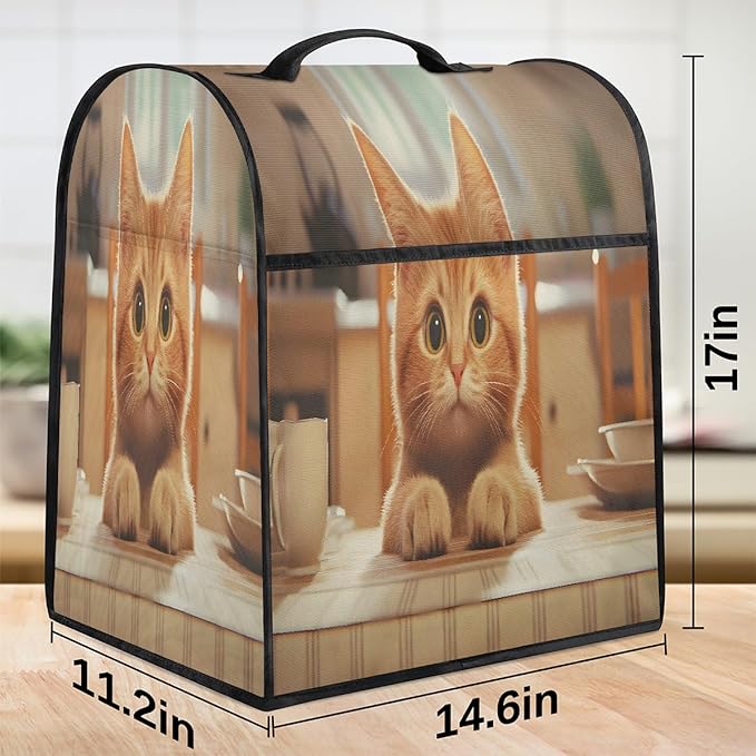 cfpolar Kitchen Aid Mixer Cover Compatible with 6-8 Quarts Cute Animals Kitten Stand Mixer Cover Kitchen Aid Mixers Accessories Appliance Organizer Bag Dust Covers with Zipper Pocket