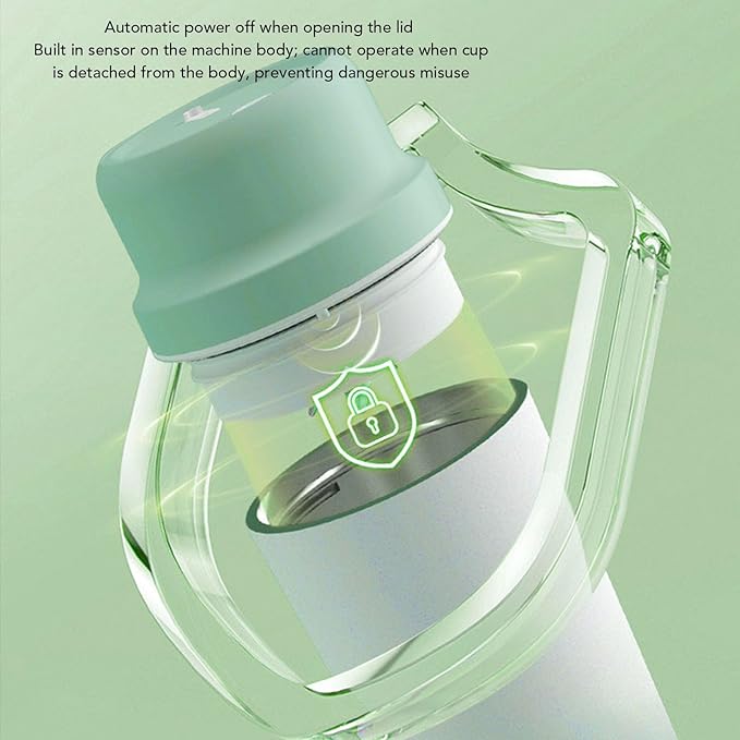 Portable Blender 650ML USB Rechargeable Travel Blender with 21000 RPM Motor Stainless Steel Inner Keep Cold or Hot Cordless Juicer Cup for Shakes Smoothies Gym Office Home