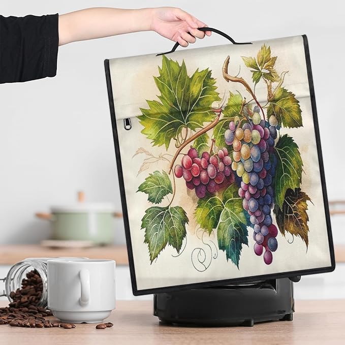cfpolar Kitchen Aid Mixer Cover Compatible with 6-8 Quarts Painting Fruit Grape Stand Mixer Cover Kitchen Aid Mixers Accessories Appliance Organizer Bag Dust Covers with Zipper Pocket
