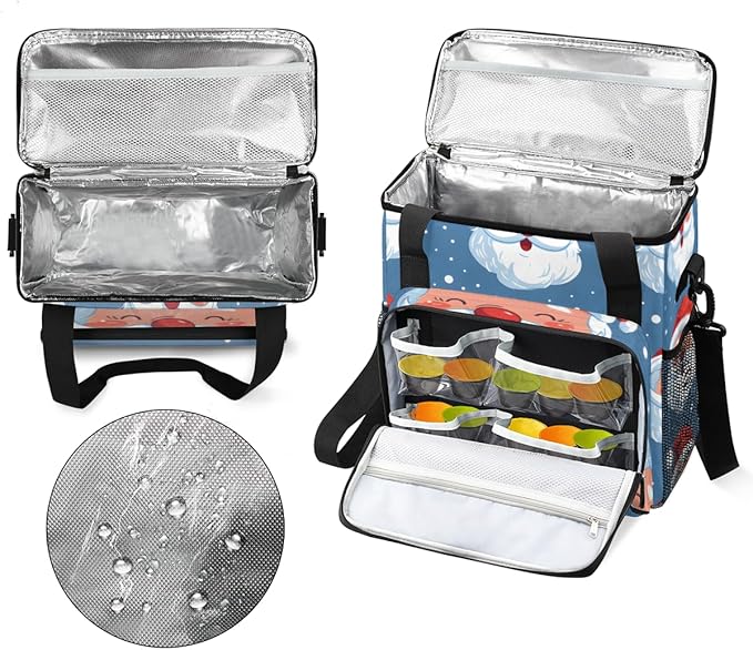 Abstract Santa Claus Coffee Maker Carrying Bag Bright Santa Claus Travel Storage Bag Compatible with K-Mini or K-Mini Plus Single Serve Coffee Brewer Carrying Case with Pockets &amp Shoulder Strap