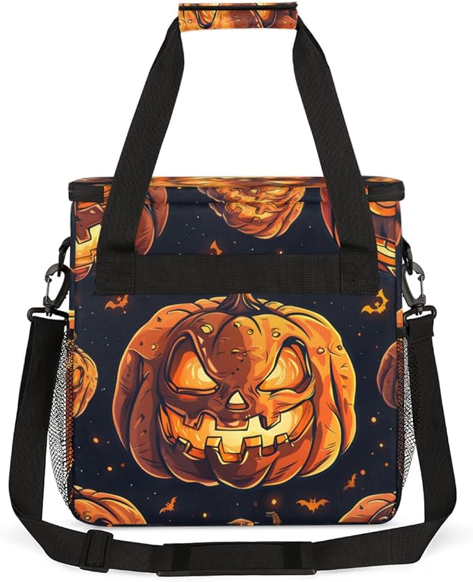 Abstract Pumpkin Coffee Maker Carrying Bag Fantastic Pumpkin Travel Storage Bag Compatible with K-Mini or K-Mini Plus Single Serve Coffee Brewer Carrying Case with Multiple Pockets &amp Shoulder St