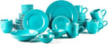 Pearl Dots Stoneware Dinnerware Set (42pc Set Turquoise)