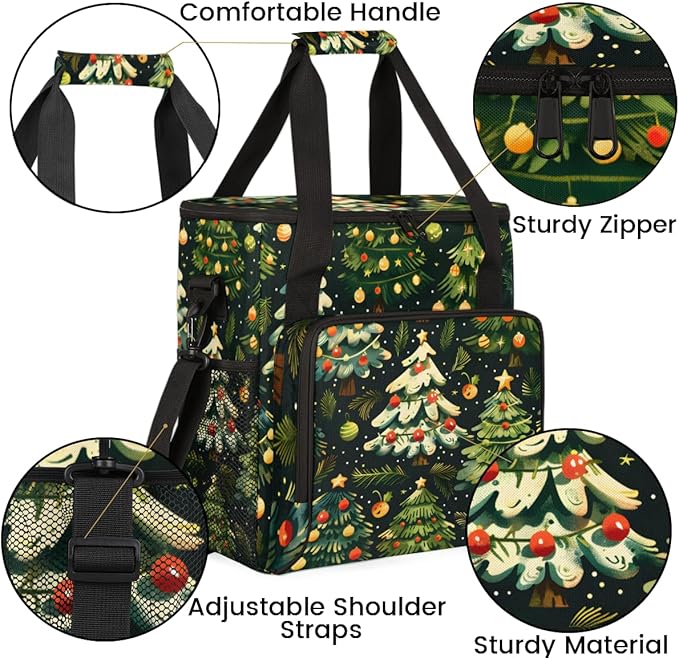 Cartoon Tree Coffee Maker Carrying Bag Bright Tree Travel Storage Bag Compatible with K-Mini or K-Mini Plus Single Serve Coffee Brewer Carrying Case with Multiple Pockets &amp Shoulder Strap