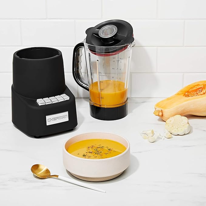 Chefman Countertop + Travel Dynamic Blending System 12-Piece Set 3 Programmed Speeds &amp Pulse Easy Ice Crushing for Shakes &amp Smoothies Dishwasher-Safe 32-Oz Pitcher 12Oz &amp 2 24Oz Tumbl