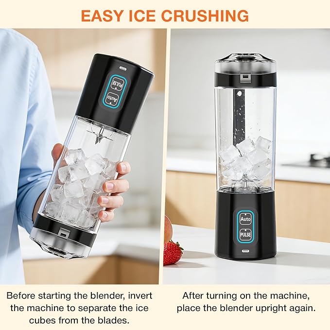 GVODE Personal Blender Portable Blender for-Smoothies Shakes Food Prep and Frozen Blending 24oz Large Capacity BPA Free Leakproof-Lid and Sip Spout USB-C Rechargeable IPX8 Waterproof