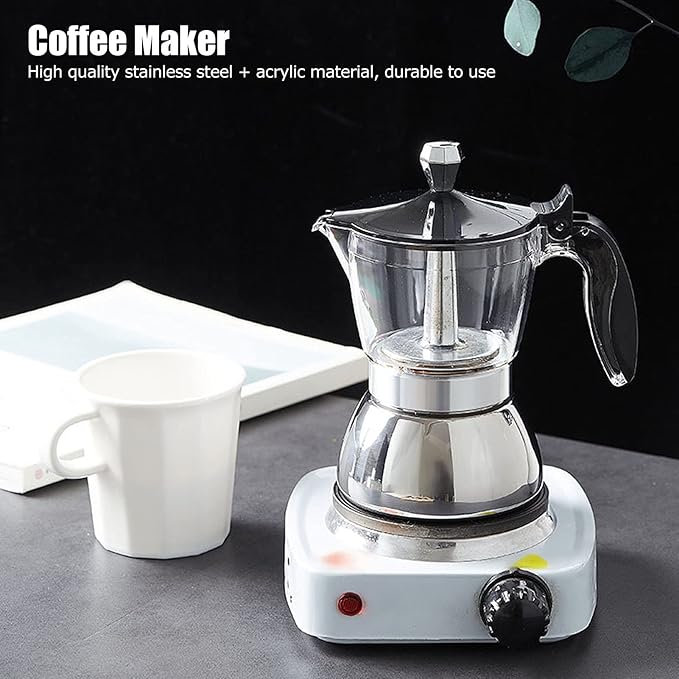 Stovetop Espresso Maker 6 Cup Stovetop Espresso Maker Stainless Steel Italian and Cuban Mocha Coffee Maker Household Coffee Maker