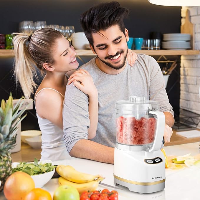 La Reveuse 300W Personal Size Blender (Purple) + La Reveuse 2-Cup Mini Food Chopper (White)
