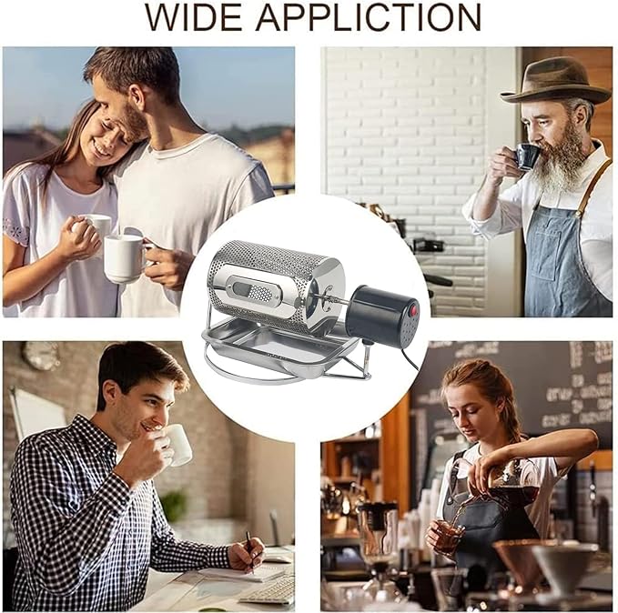 250g Manual Coffee Roaster with Tray Household Baking Machine Coffee Beans Dried Fruit Baked Beans Roasting Machine Suitable For Home Office Cafes Hotels Kitchen Baking