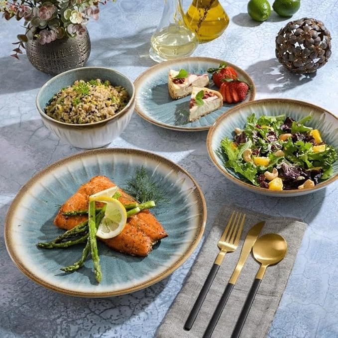 16pcs Plate and Bowl Dinner Set Dinnerware Service for 4