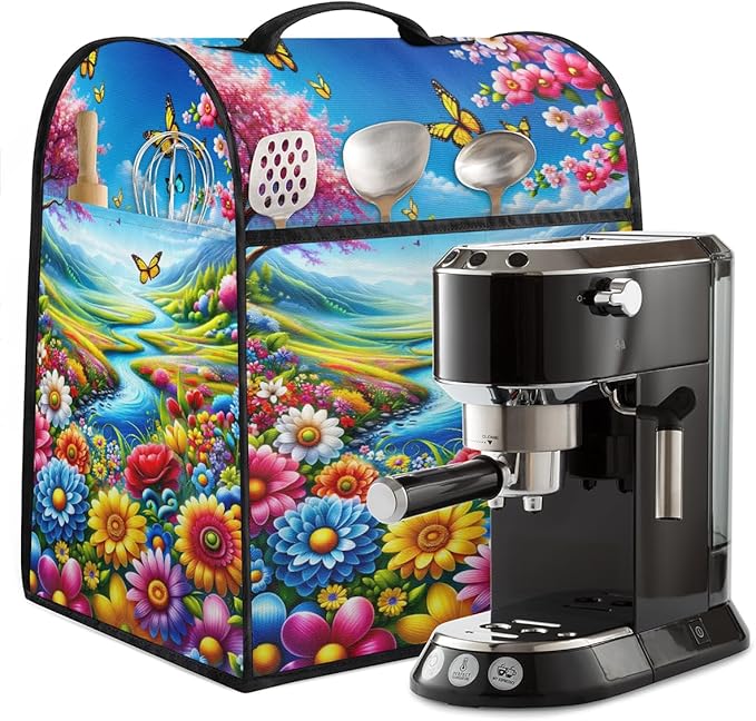 cfpolar Kitchen Aid Mixer Cover Compatible with 6-8 Quarts Butterfly Flower Cherry Blossom Stand Mixer Cover Kitchen Aid Mixers Accessories Appliance Organizer Bag Dust Covers with Zipper Pocket