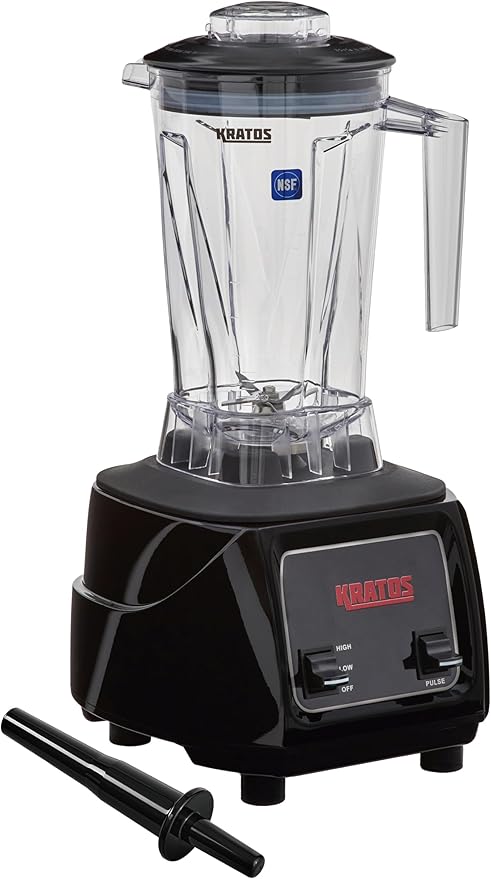 Kratos Commercial 3.5 HP Blender with Toggle Controls Pulse Feature 64 Oz. Jar 120V 1800W 5-15P Plug Black Countertop Professional Blender (29B-003)