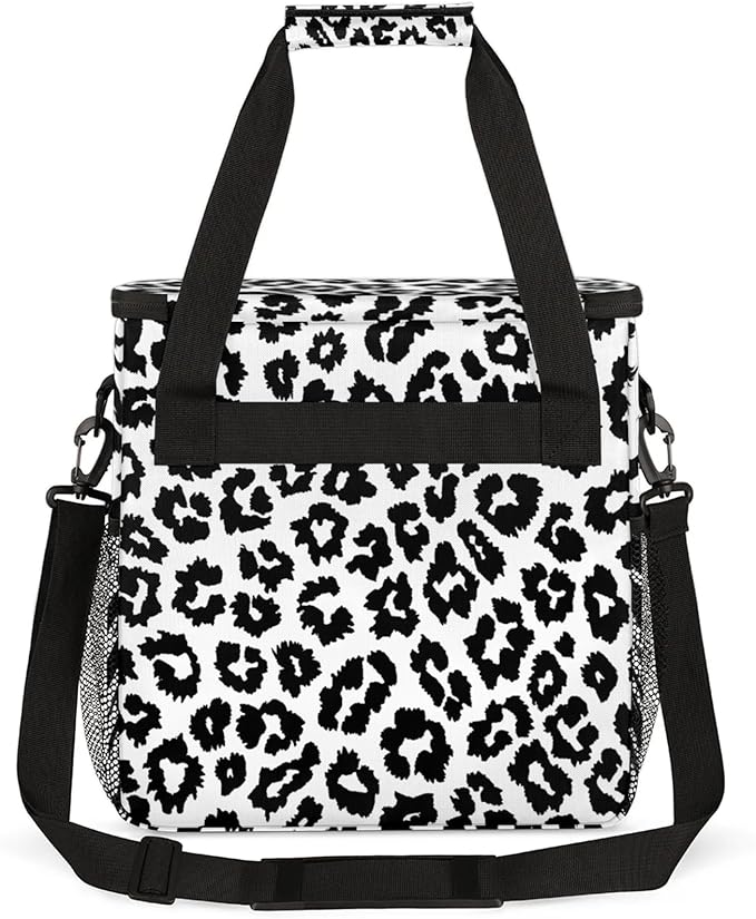 Leopards Animal Print Coffee Maker Travel Bag for Keurig K-Mini/K-Mini Plus Insulated Waterproof Tote with Pockets for K-Cup Portable Single-Serve Brewer Case