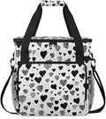Black White heart Coffee Maker Carrying Bag Portable Travel Storage Tote Bag Compatible with K-Mini or K-Mini Plus Single Serve Coffee Brewer Carrying Case with Multiple Pockets &amp Shoulder Strap
