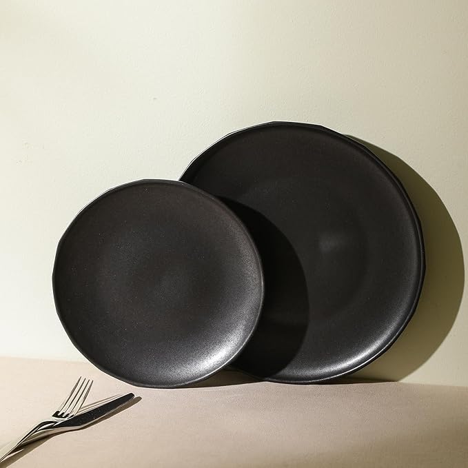 Stone Lain Rio 4-Piece Dinner Plate Set Stoneware Black