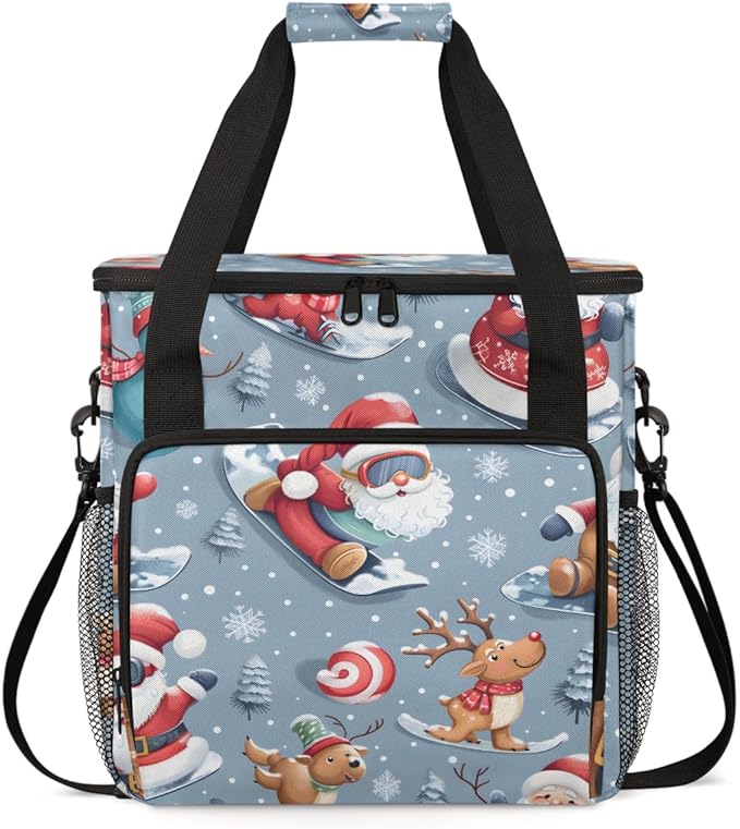 Mystical Santa Claus Coffee Maker Carrying Bag Cartoon Santa Claus Travel Storage Bag Compatible with K-Mini or K-Mini Plus Single Serve Coffee Brewer Carrying Case with Pockets &amp Shoulder Strap