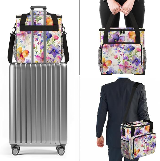 Tender Flower Coffee Maker Carrying Bag Portable Travel Storage Tote Bag Compatible with K-Mini or K-Mini Plus Single Serve Coffee Brewer Carrying Case with Multiple Pockets &amp Shoulder Strap