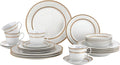 Porcelain Dinnerware Set 24 Piece Service for 4 by Lorren Home Trends: Amelia Design