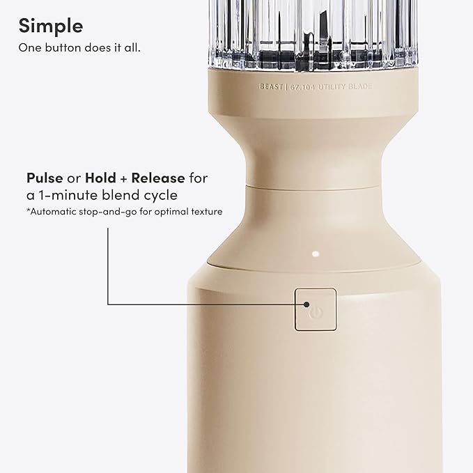 Beast Mega 1200 | Premium Countertop Blender | Smoothies Shakes Sauces Dips Soups | Blends Ice and Frozen Fruit | Includes Extra Lids and Straw System | 1200W | (Sand 120V)
