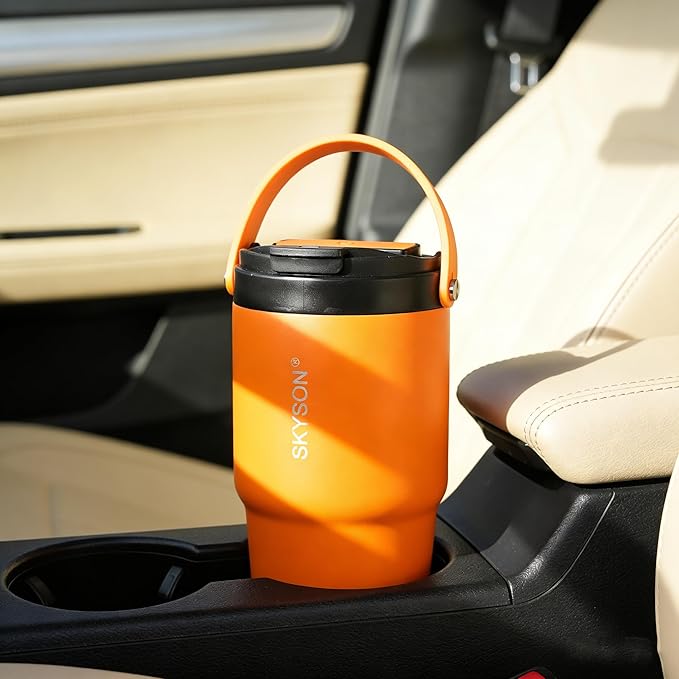 Portable Coffee Maker Mug for TravelMini Espresso Coffee Machine20 oz Thermos Cup with Lid Fast Extraction Electric Filter BrewerInsulated Stainless Steel Tumbler(Red)