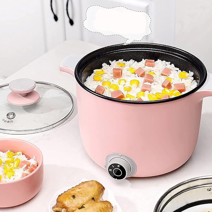 Household Electric Rice Cooker Household Multifunctional Mini Rice Cooker/Frying Pan/Wok/Soup Pot Ceramic Non-Stick Pot For 1-2 People(Style 1)