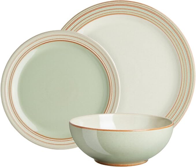 Denby - Heritage Orchard Dinner Set For 4-12 Piece Simple Ceramic Stoneware Tableware Set - Dishwasher Microwave Oven Safe - Scratch Chip Resistant