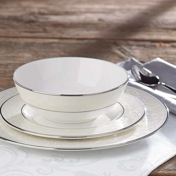 Lenox 3-Piece Place Setting Opal InnocenceWhite/Silver
