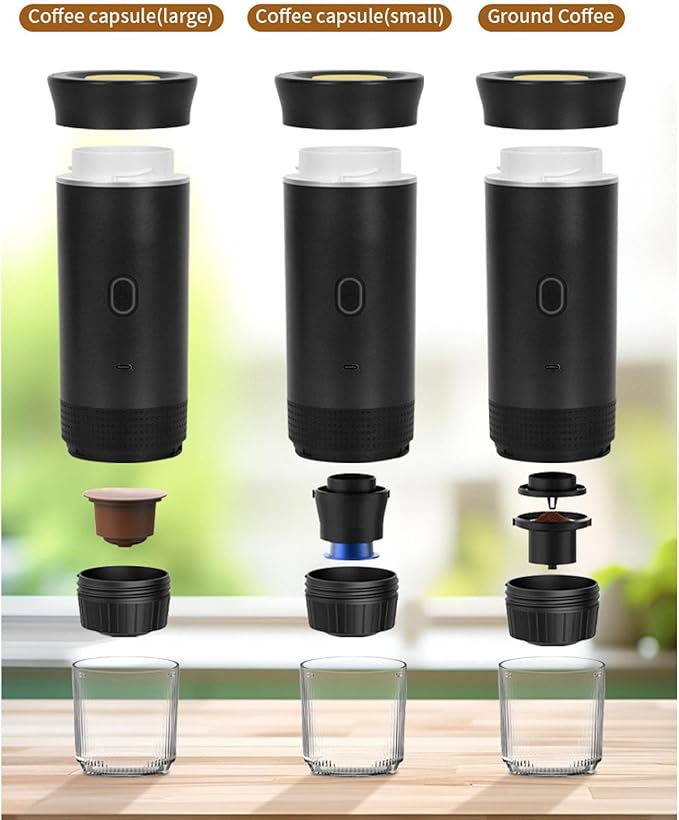 Yosoo Portable Coffee Maker Lightweight and Easy to Carry with 20 Bar High Pressure Pump USB C Charging Cable for Camping Travel and Office Ideal Present for Coffee Lovers (1)