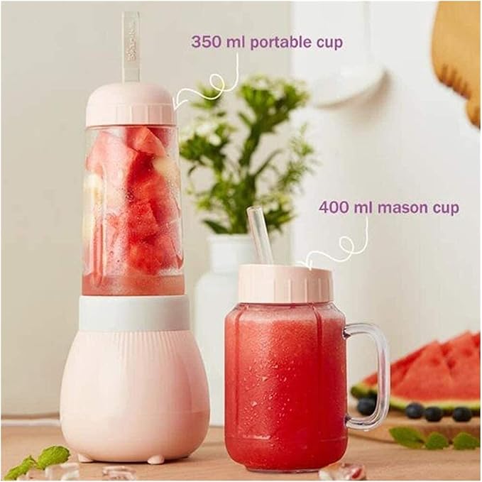 Portable Personal Size Smoothies and Shakes Handheld Fruit Machine 400ML USB Rchargeable Juicer Cup Ice Blender Mixer