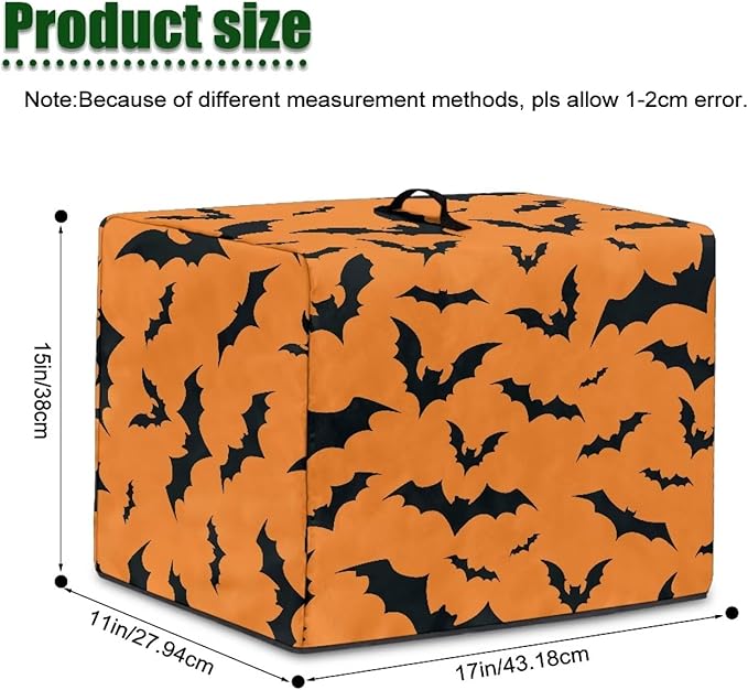 Halloween Bat Home Decor Blender Cover – Stylish Juicer Dust Cover Fits Most Stand Mixers &amp Coffee Makers Easy to Store &amp Wash Floral Print Design