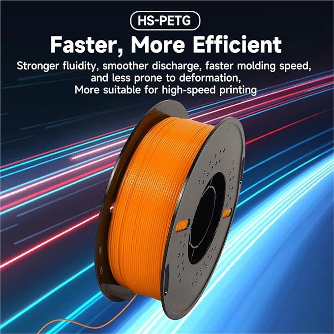 5/10KG for Hyper PETG Filament High Speed 3D Printer Filament1kg/Spool (2.2lbs) 3D Printer Filament Good Toughness(5kg Yellow)