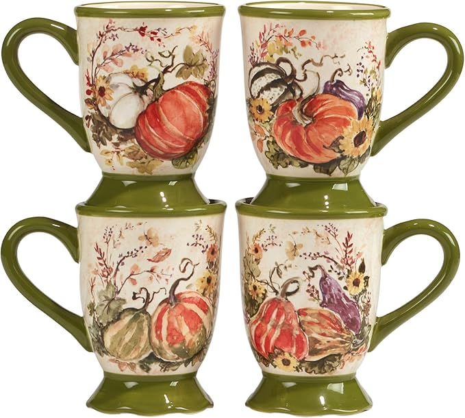16 Pc Dinnerware Set Service for 4 Green Multi Color White Fruit Casual Farmhouse Round Piece Dishwasher Safe Microwave