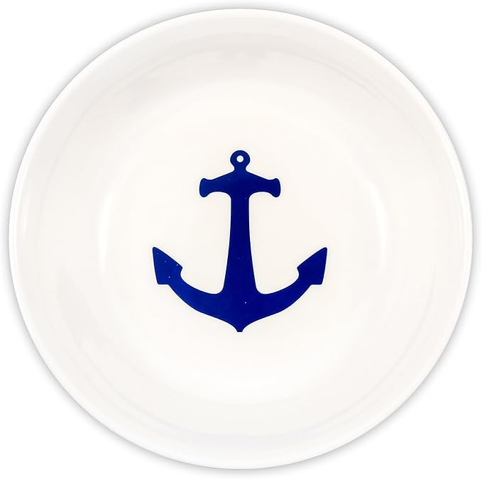 Camco 12 Piece Melamine Dishware Set - Features Blue and White Nautical Design - Includes 4 Bowls 4 Salad Plates &amp $ Dinner Plates - Dishwasher Safe Dish Set (41951) (Pack of 2)