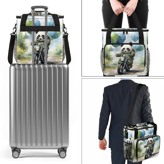 Panda Coffee Maker Carrying Bag Motor Balloon Portable Travel Storage Tote Bag Compatible with K-Mini or K-Mini Plus Single Serve Coffee Brewer Carrying Case with Multiple Pockets &amp Shoulder Str