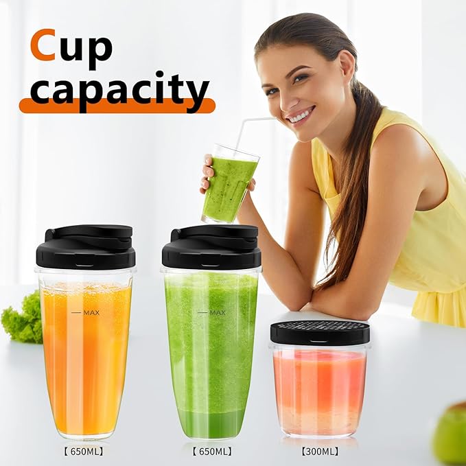 900W Blender for Smoothies Personal Blender for Shakes and Ice Crushing for Kitchen with 3 Portable Cups Single Serve Smoothies Maker for Juices Frozen Drinks