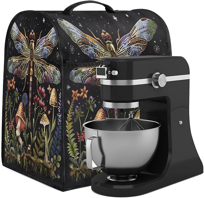 cfpolar Kitchen Aid Mixer Cover Compatible with 6-8 Quarts Animal Dragonfly Boho Stand Mixer Cover Kitchen Aid Mixers Accessories Appliance Organizer Bag Dust Covers with Zipper Pocket